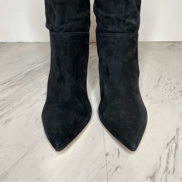 Schutz Ashlee Black Suede Slouch Heeled Boot 11B - Picture 12 of 16